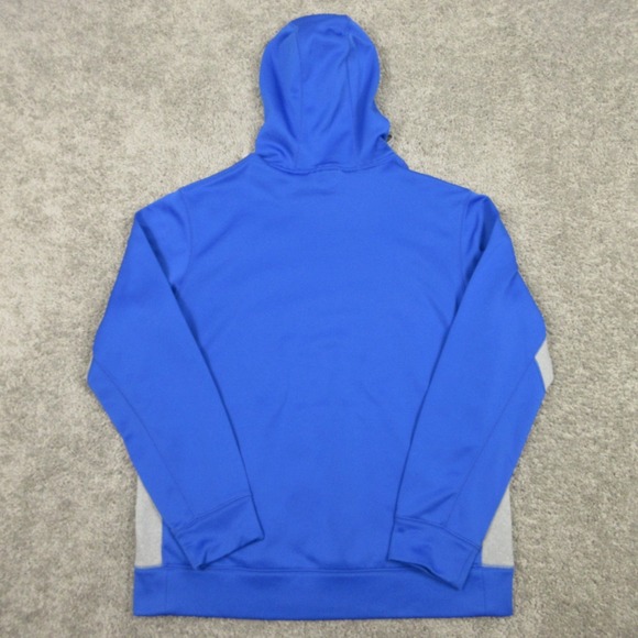Nike Sweater Mens Large Blue Thermafit Fleece Swoosh Pullover Hoodie Sweatshirt - Picture 5 of 8